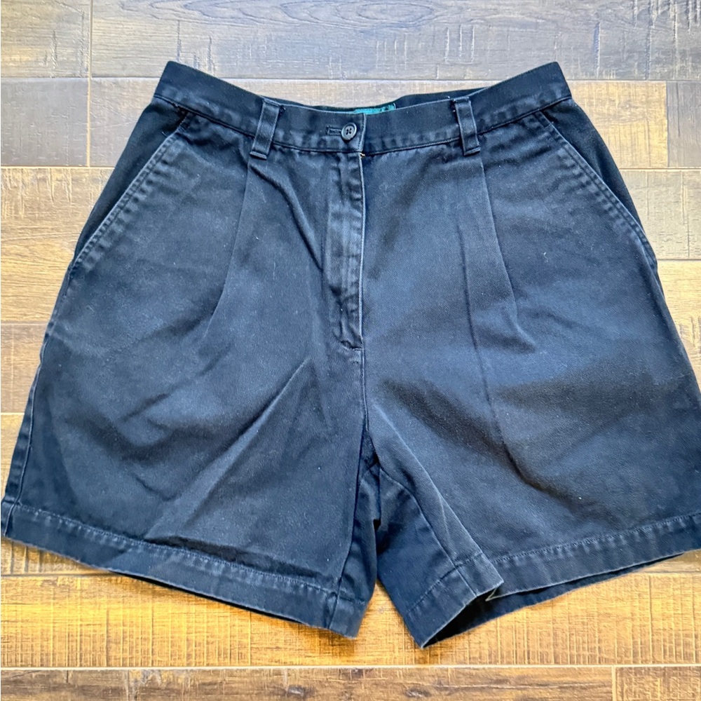 “Ralph Lauren” Black Petite Pleated Casual Shorts